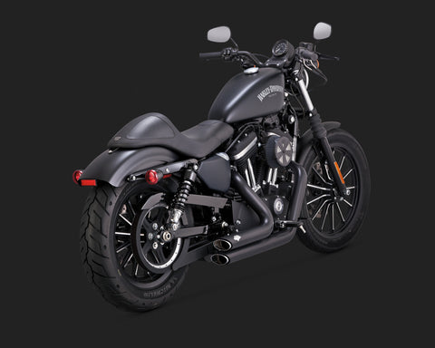 Vance & Hines Shortshots Staggered in Black For Sportster