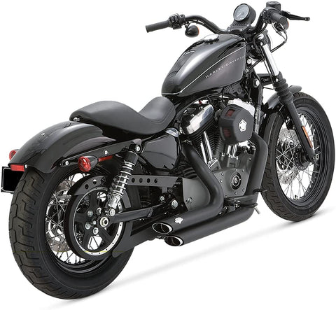 Vance & Hines Shortshots Staggered in Black For Sportster