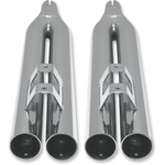 LA Choppers Baron Slip-On Mufflers Chrome For Touring Models