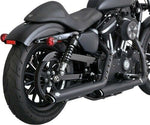 Vance & Hines 3" Round Twin Slash Slip-On Mufflers Black For Sportster