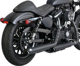 Vance & Hines 3" Round Twin Slash Slip-On Mufflers Black For Sportster